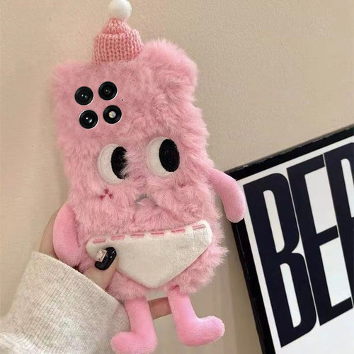 手机壳秋冬毛绒卡通刺绣裤衩小人