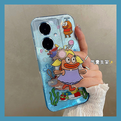 适用vivoy300gt手机壳y300pro卡通y200i立体y100t搞怪y97丑萌y93s比奇堡居民y85带y75旋转y66支架十vivo趣味p