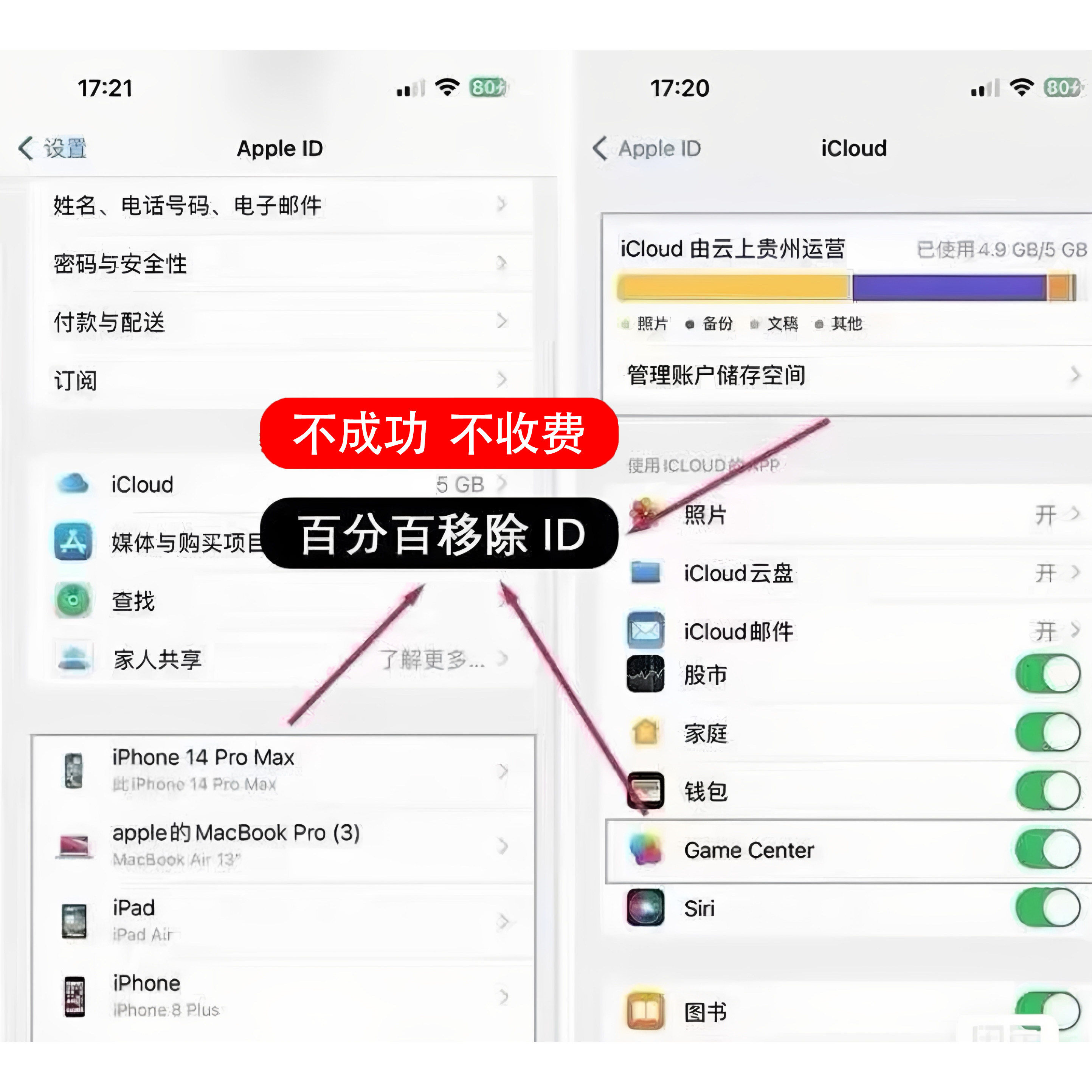 适用iClod云空间、ID退不出、忘记ID密码，ID完美移除工具维修