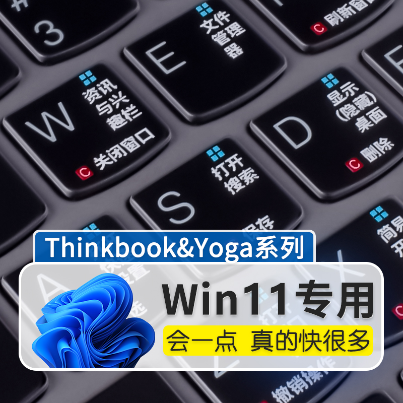 Win11联想ThinkBook13x键盘膜YOGA14s寸14s快捷键15笔记本16p电脑2022锐龙Pro14c版Duet键盘5G保护膜Carbon版-封面