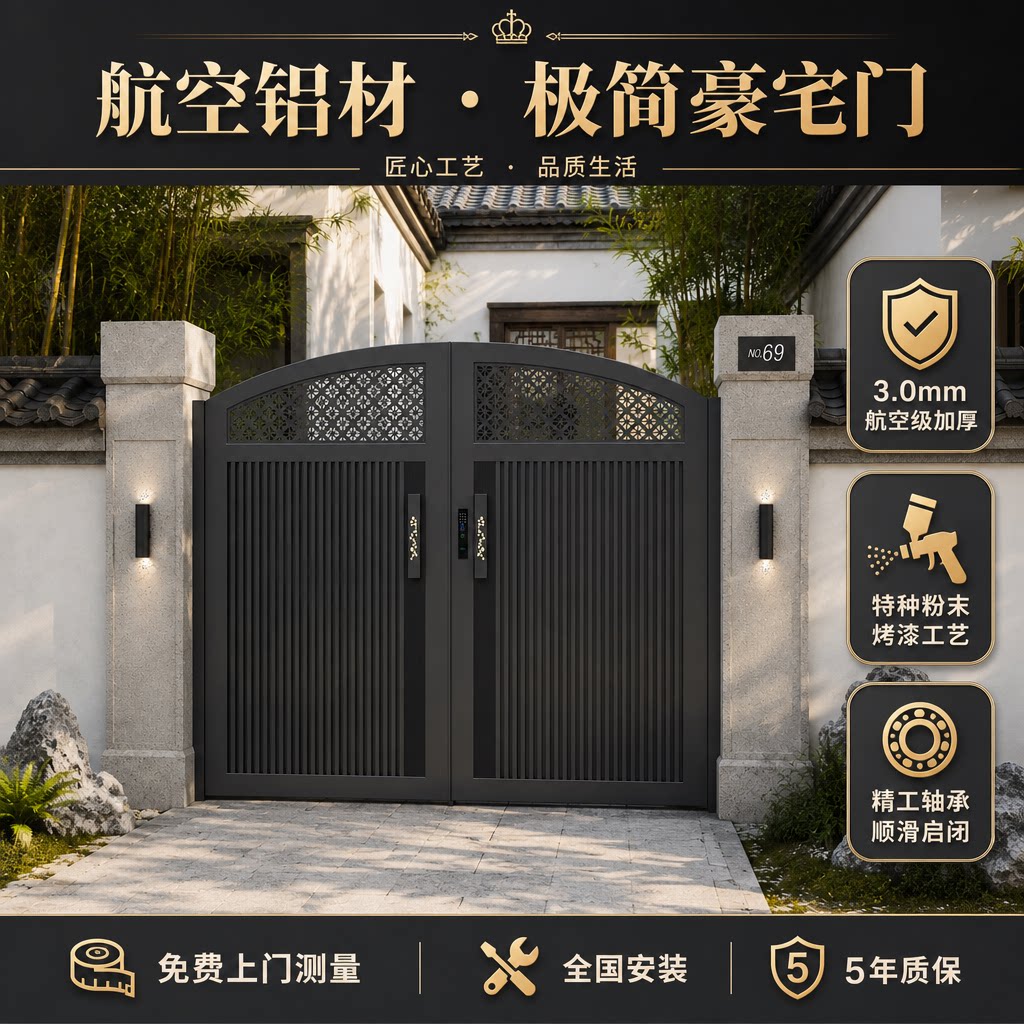 铝合金庭院门户外花园门新中式别墅院子门农村自建房大门民宿小门图片