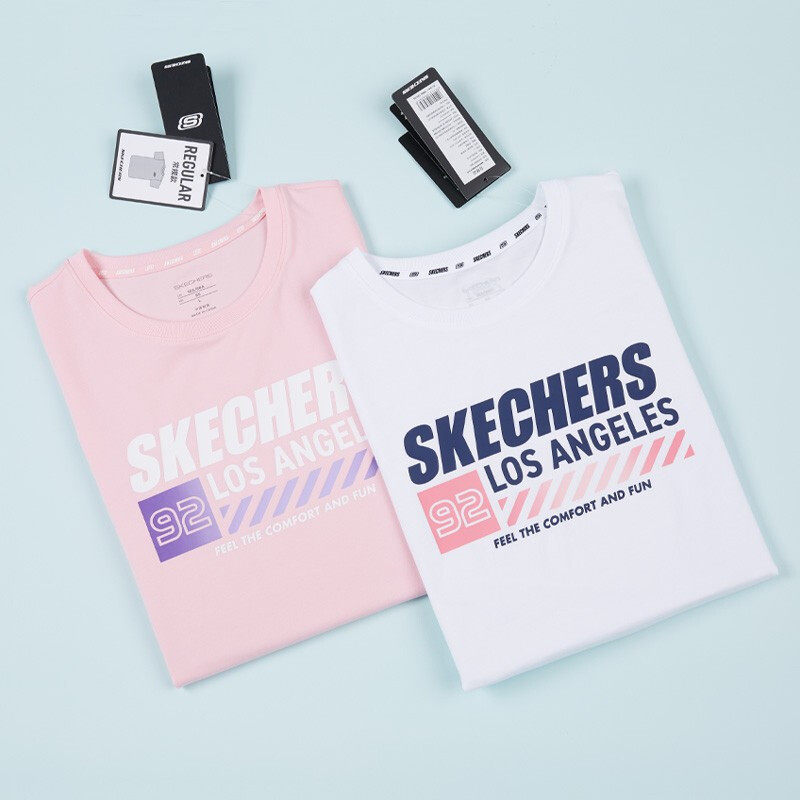 Skechers斯凯奇T恤女上衣夏季新款休闲运动宽松透气短袖简约短T潮,运动服/休闲服装,运动T恤,淘宝优惠券,粉丝福利购,淘宝优惠卷