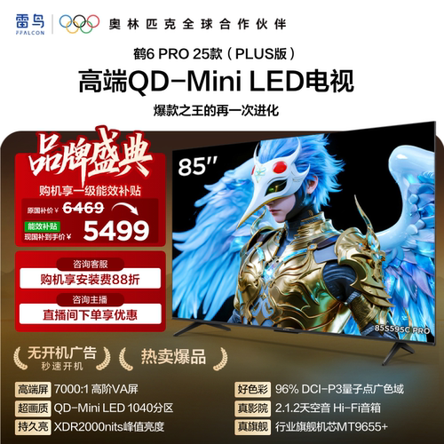 雷鸟鹤6Pro25款85英寸4K电视