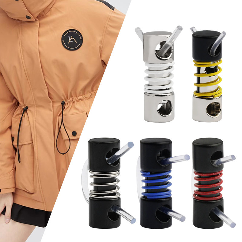 派克服抽绳弹簧扣羽绒服调节扣绳扣帽子卡扣穿绳扣金属松紧绳纽扣