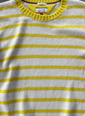 美系三色旗常青藤棉混纺圆领针织毛衣男MT412