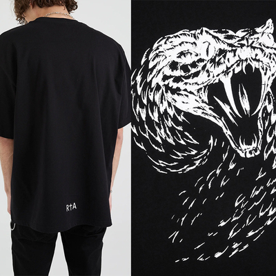 高街奢品法系R+A客供蛇年巨蟒短T