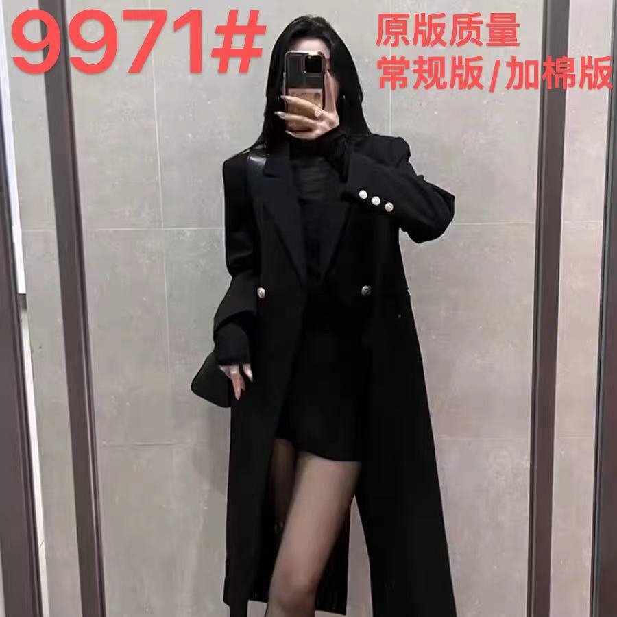 秋冬西装大衣小众设计感显瘦高级感厚长款西服