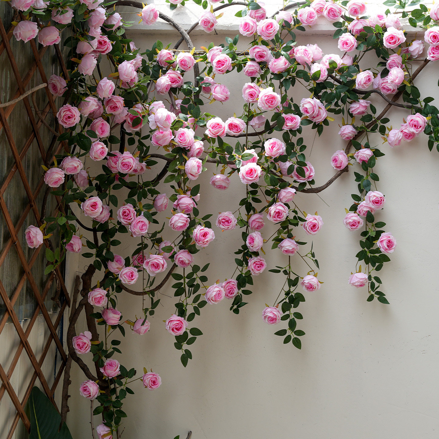 仿真月季花藤蔓玫瑰条莫