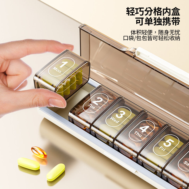 药盒一周七天7格随身便携