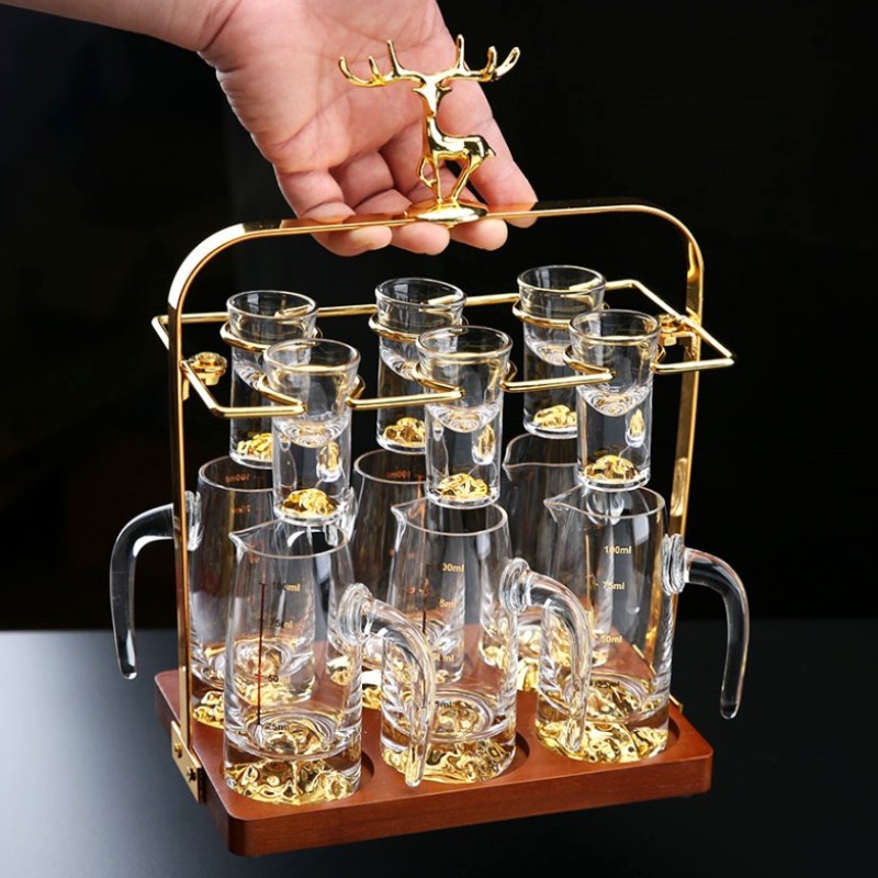 鹿白酒杯架新中式高档分