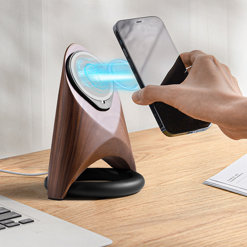 创意magsafe磁吸桌面架无线充电器手机支架适用于iPhone13promax