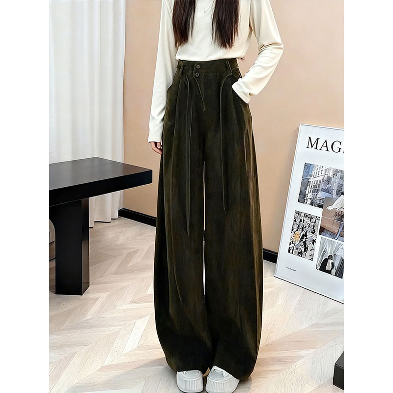 极简风高腰阔腿裤女显瘦垂感直筒