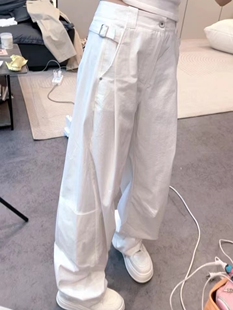 阔腿裤 2026春季 百搭薄款 女设计感时尚 高腰显瘦梨形身材宽松休闲裤