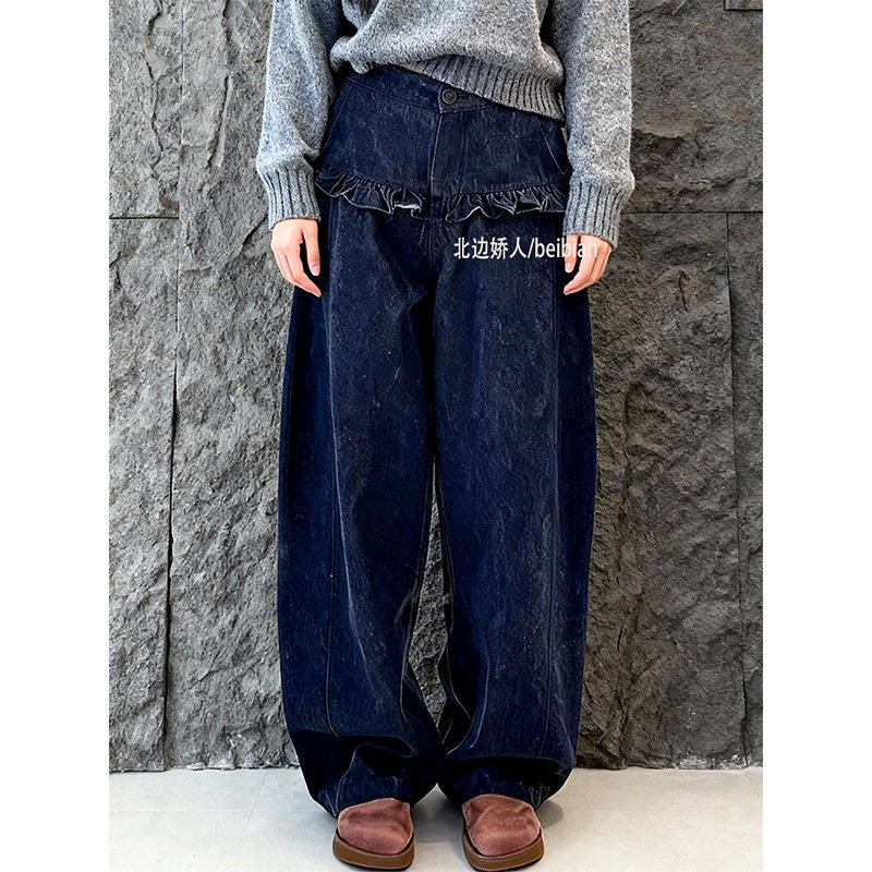 大码加绒加厚阔腿牛仔裤女2026春季新款高腰显瘦宽松设计感弯刀裤,女装/女士精品,大码裤装,淘宝优惠券,粉丝福利购,淘宝优惠卷