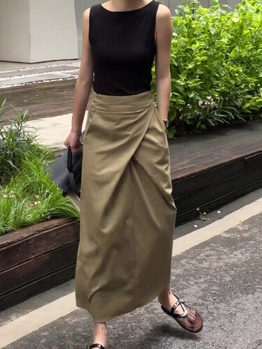 时尚不规则设计宽松半身裙女