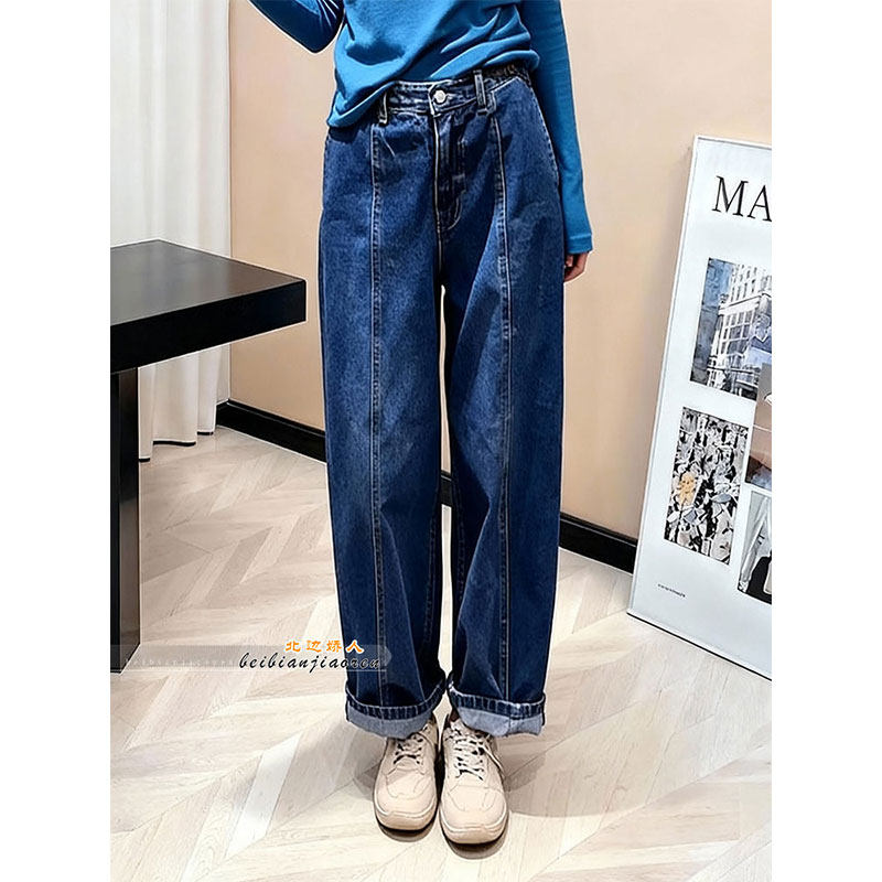 复古水洗高腰直筒牛仔裤女2026早春大码胖mm遮肉显瘦百搭休闲长裤,女装/女士精品,大码裤装,淘宝优惠券,粉丝福利购,淘宝优惠卷