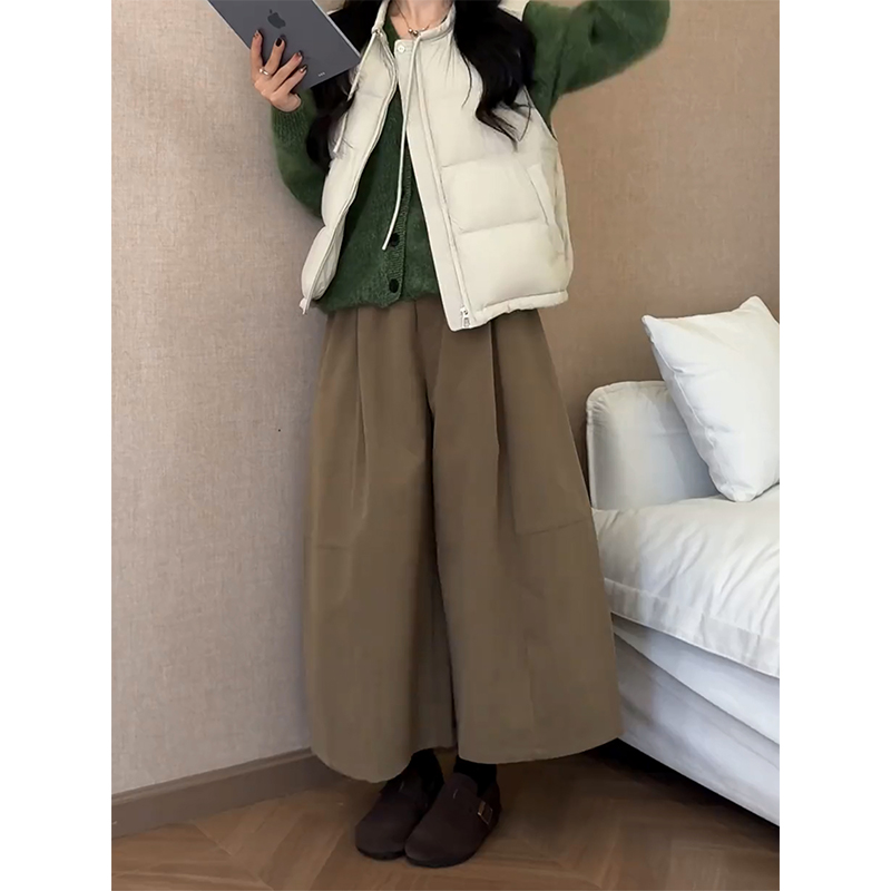 灯芯绒简约八分休闲裤女时髦复古