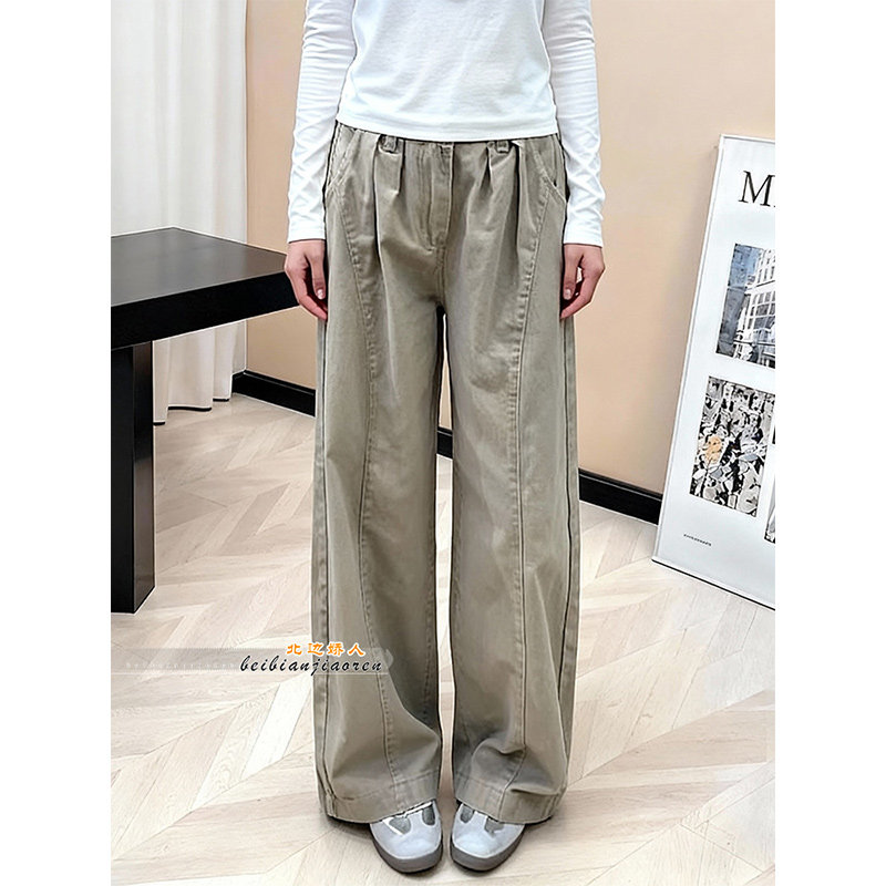 韩系大码高腰弯刀阔腿裤女2026春季新款宽松显瘦百搭垂感休闲裤子,女装/女士精品,大码裤装,淘宝优惠券,粉丝福利购,淘宝优惠卷