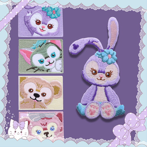 自粘星黛露达菲熊雪莉裤子刺绣贴