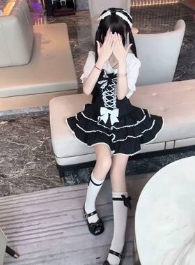 熊之原创lolita古早昭和蛋糕三层裙摆背带裙套装公主风清新甜美