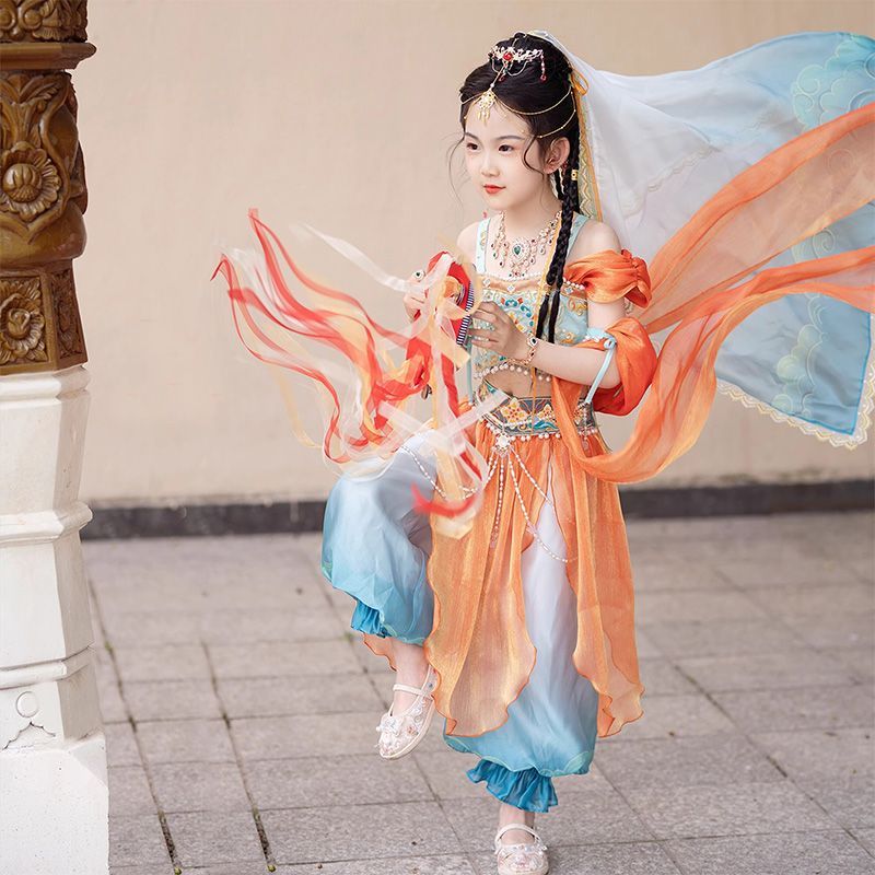 异域风西域敦煌飞天汉服舞蹈服演出服超仙儿女童汉服旅拍2025新款