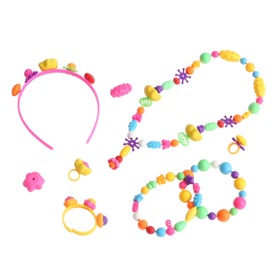 儿童百变波普串珠无绳手链项链益智diy手工训练专注力男女孩玩具3
