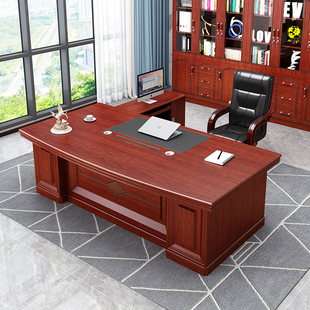 新中式总裁领导办公桌现代简约老板桌椅组合经理大班台办公室家具