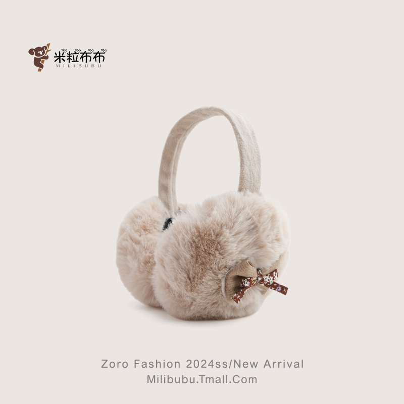 儿童冬季毛绒耳罩女童公主风蝴蝶结保暖耳暖宝宝韩系护耳发箍耳套