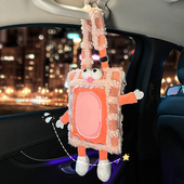 汽车纸巾盒湿巾卫生纸盒卡通小怪兽网红创意收纳盒女生车载纸巾盒