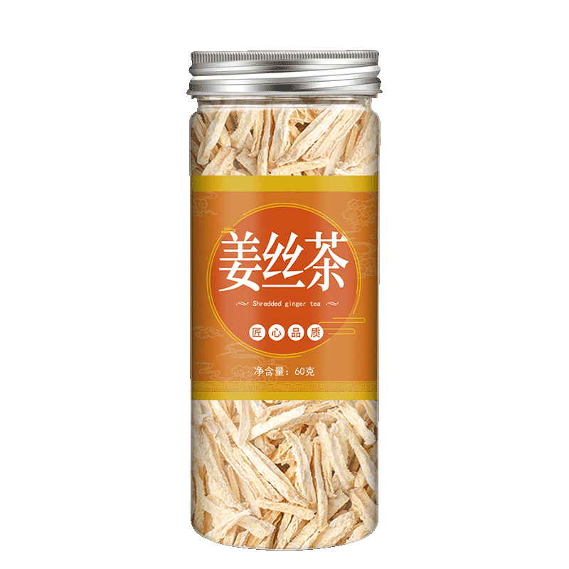 姜丝泡茶食用老姜姜片排毒桂圆