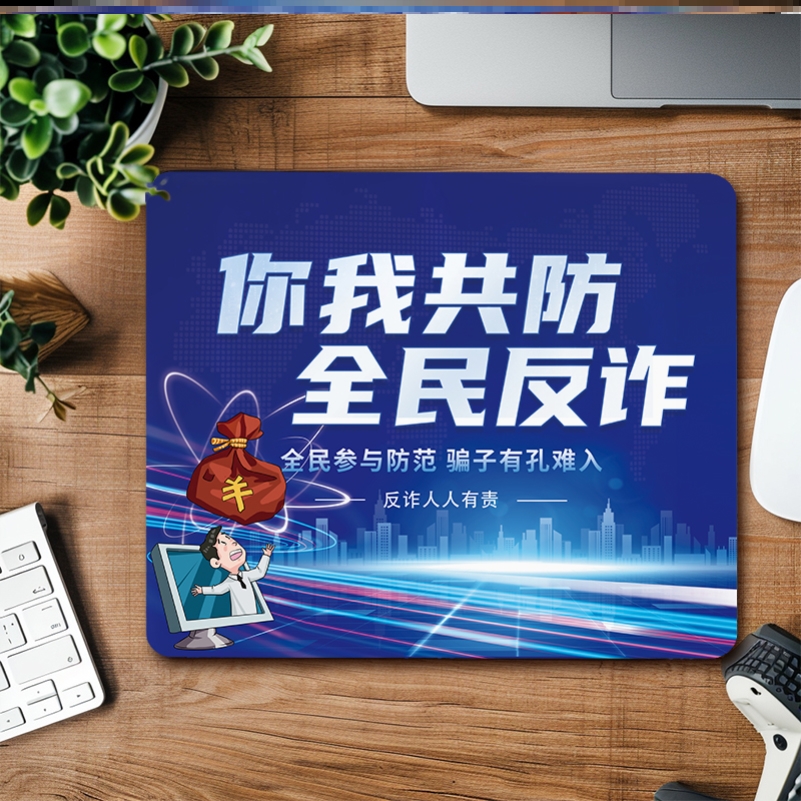 政府单位网络安全反诈骗知识宣传活动礼品赠品鼠标垫电脑桌垫定制