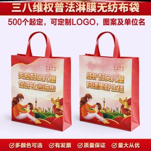 妇联协会38妇女节维权宣传周妇联普法活动礼品帆布包无纺布袋定制