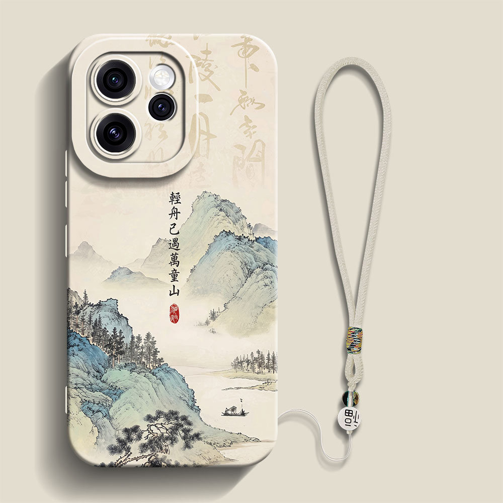 适用Reno15Pro手机壳山水画Reno15硅胶软壳男士OPPO防摔reno15c高级感中国风新款超火简约层恋叠嶂保护套