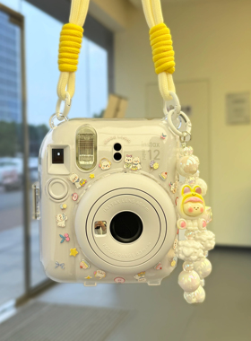 拍立得mini12/11/迷你SE保护壳挂绳贴纸适用富士相机保护套收纳