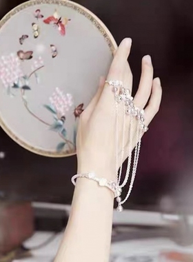 古风铃铛戒指手镯汉服手饰开口镯子中国风宫铃礼物宫廷复古饰品