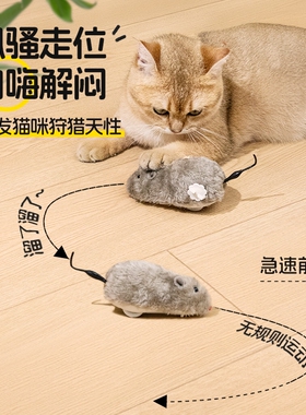 猫玩具自嗨解闷神器电动仿真小老鼠发声小猫咪幼猫用品afp逗猫棒