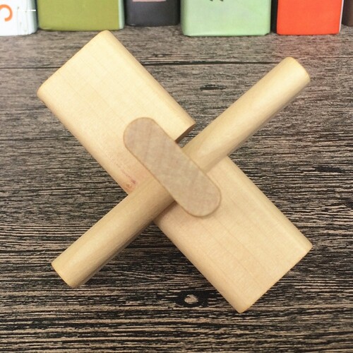 智慧轮大号榉木孔明锁儿童益智玩具成人学生解压烧脑拆装鲁班锁