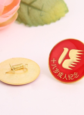 十八岁成人纪念章18岁成年徽章胸徽滴塑胸牌毕业典礼宣誓仪式胸针