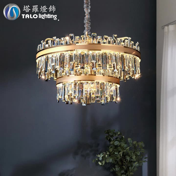 新款意式轻奢水晶吊灯设计师后现代简约高档别墅客厅卧室餐厅吊灯