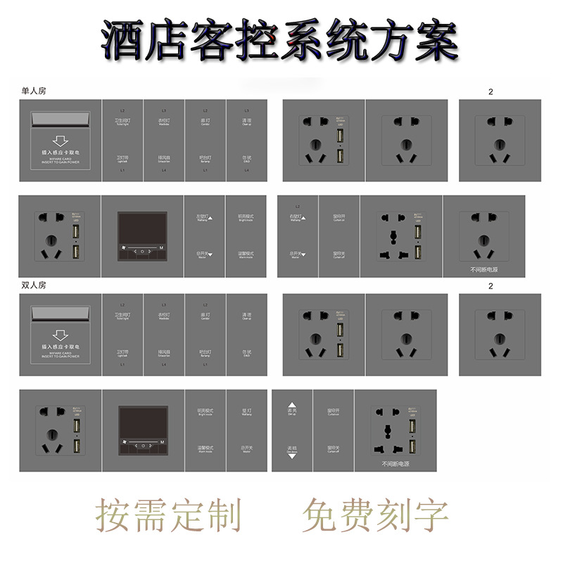 智慧酒店客控方案单人房双人房套房客房RCU控制系统智能控制方案