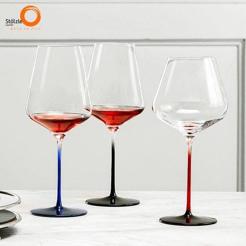 德国stolzle彩色水晶红酒杯