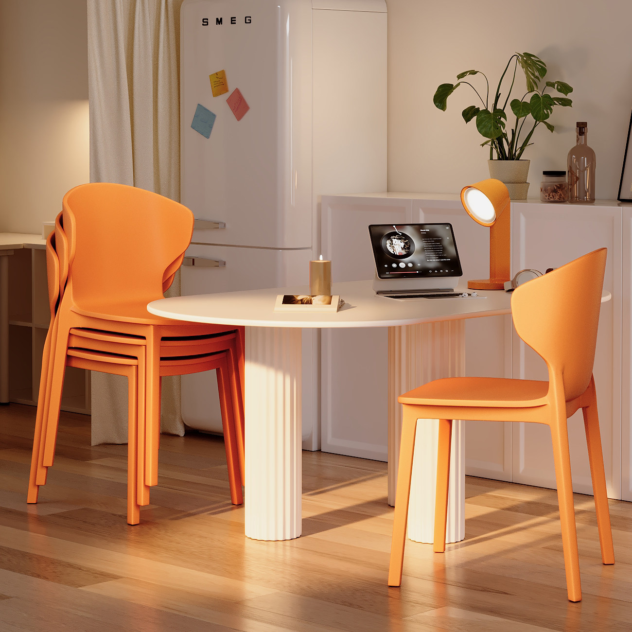 塑料餐椅家用轻奢高级感凳子可叠放加厚商用新款餐厅餐桌靠背椅子