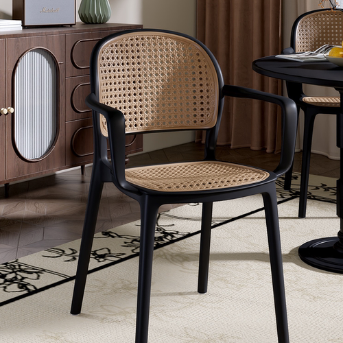 稳固结实塑料餐椅宽敞透气椅子