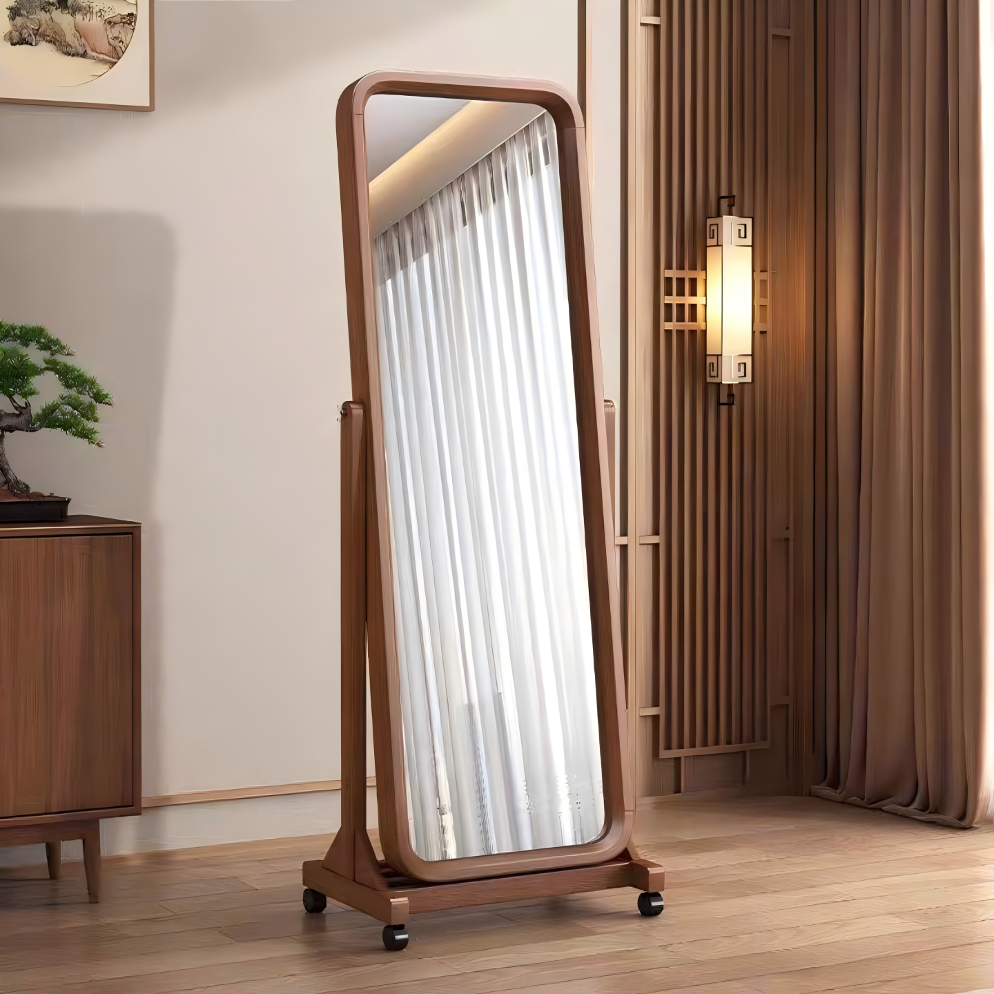 实木全身镜落地镜家用可移动立体式穿衣镜子卧室简约大镜面试衣镜,住宅家具,穿衣镜,淘宝优惠券,粉丝福利购,淘宝优惠卷