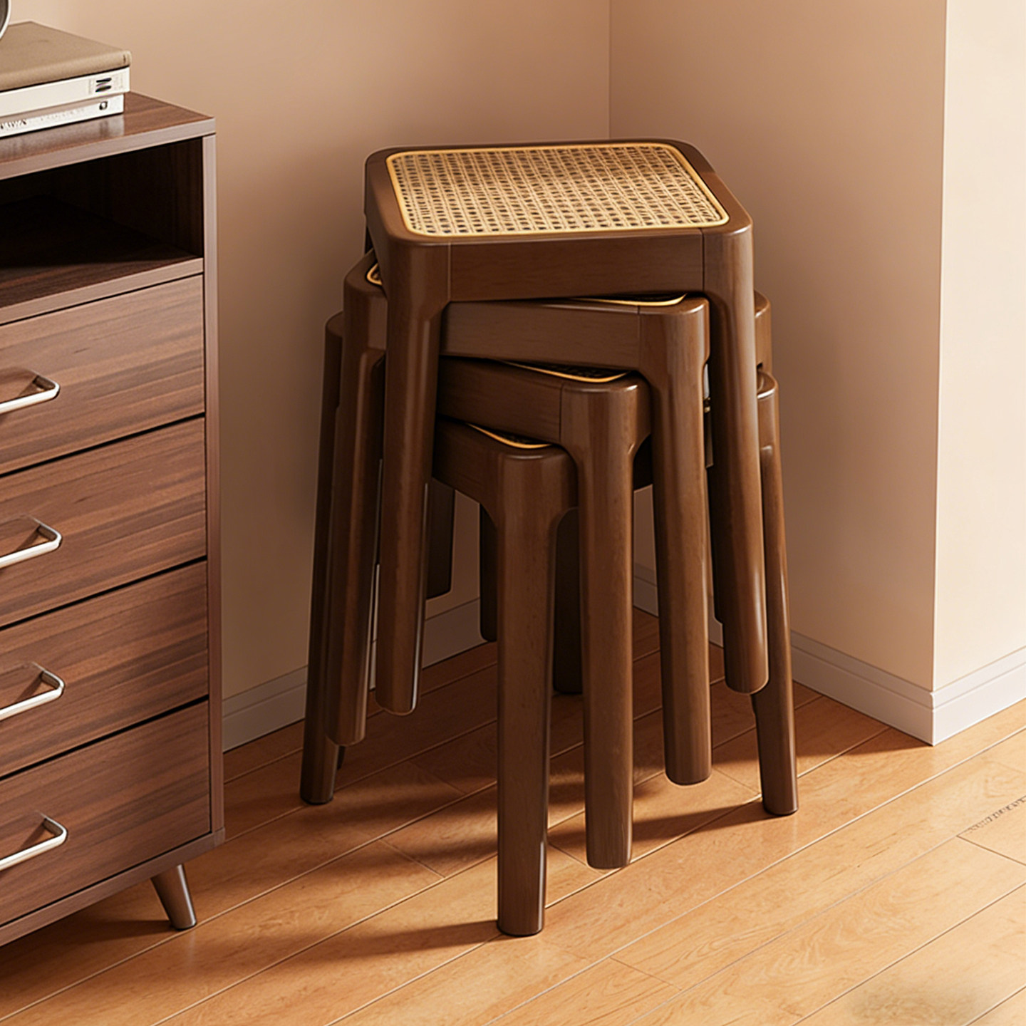 实木凳子家用可叠放客厅加厚备用凳新款结实耐用中古藤编餐桌凳子,住宅家具,其它凳子,淘宝优惠券,粉丝福利购,淘宝优惠卷