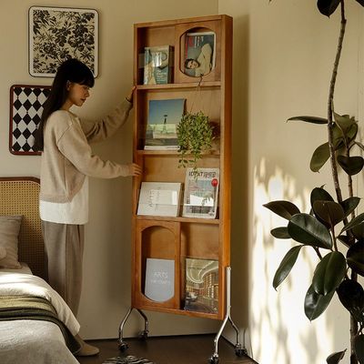 【送货上门】实木杂志架穿衣镜