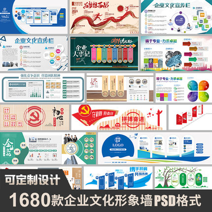 公司企业文化墙宣传栏背景墙发展历程形象墙楼梯走廊设计素材