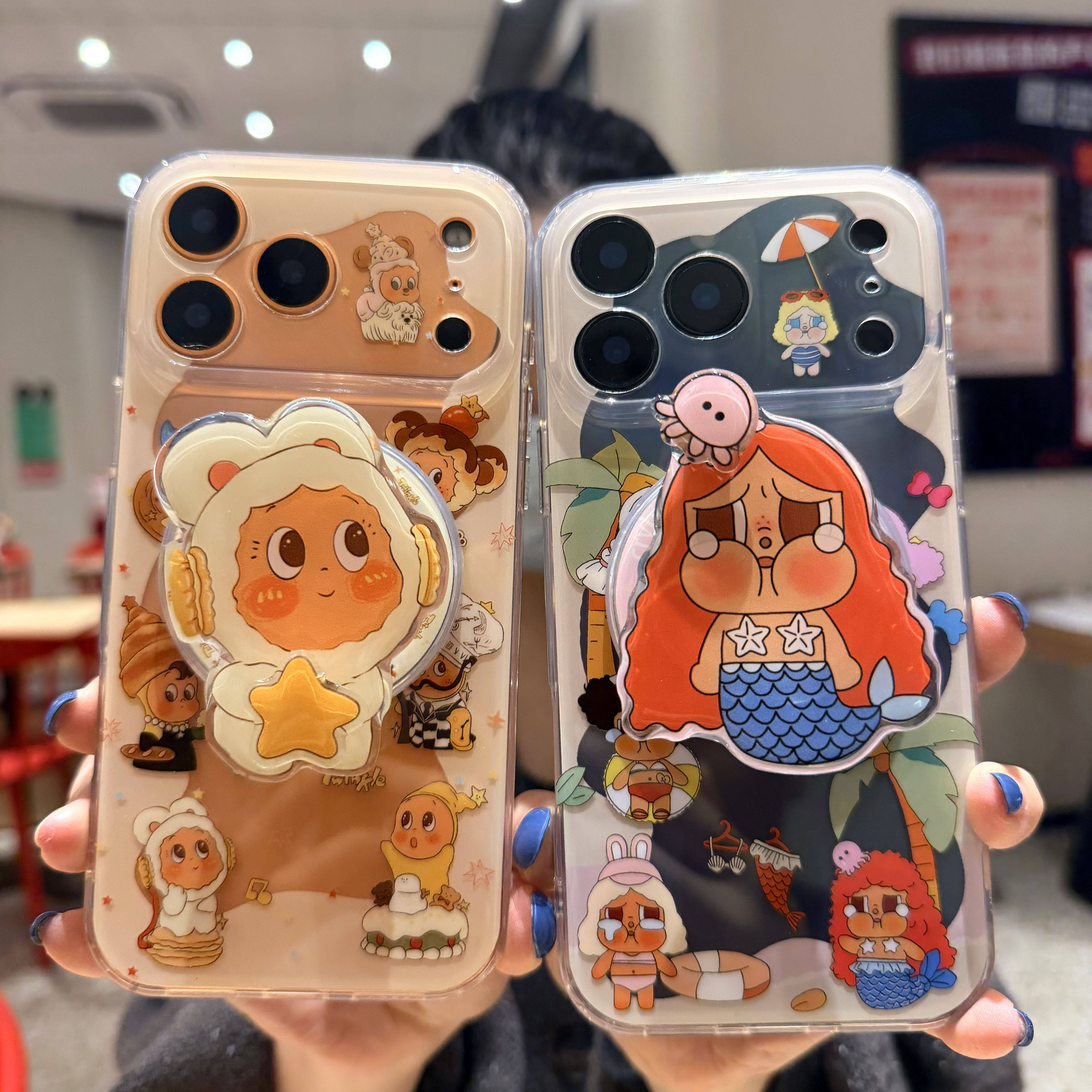 可爱星星人立体公仔适用苹果17ProMax手机壳卡通哭娃支架15外壳iPhone16pro保护套防摔全包镜头14P软壳叮当猫