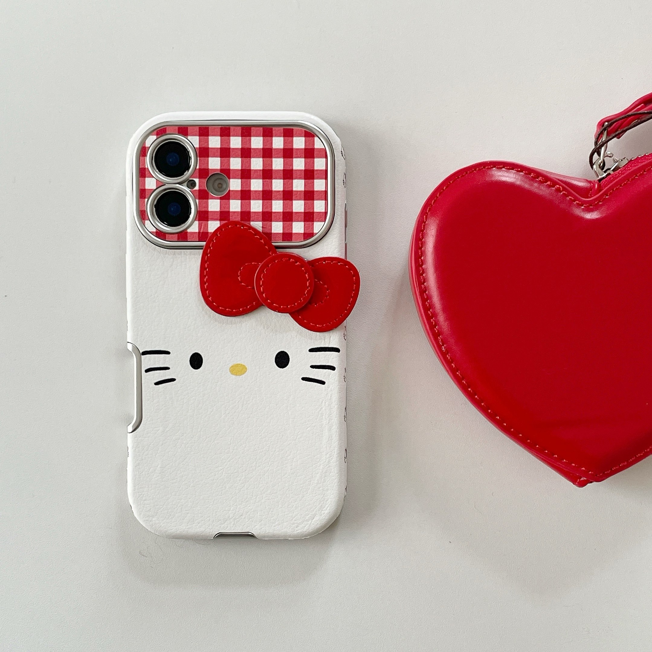 可爱Kitty凯蒂猫红色蝴蝶结适用iPhone17Pro手机壳苹果16pro软壳贴皮简约白15PM保护套时尚个性14外壳ins网红,3C数码配件,手机保护套/壳,淘宝优惠券,粉丝福利购,淘宝优惠卷