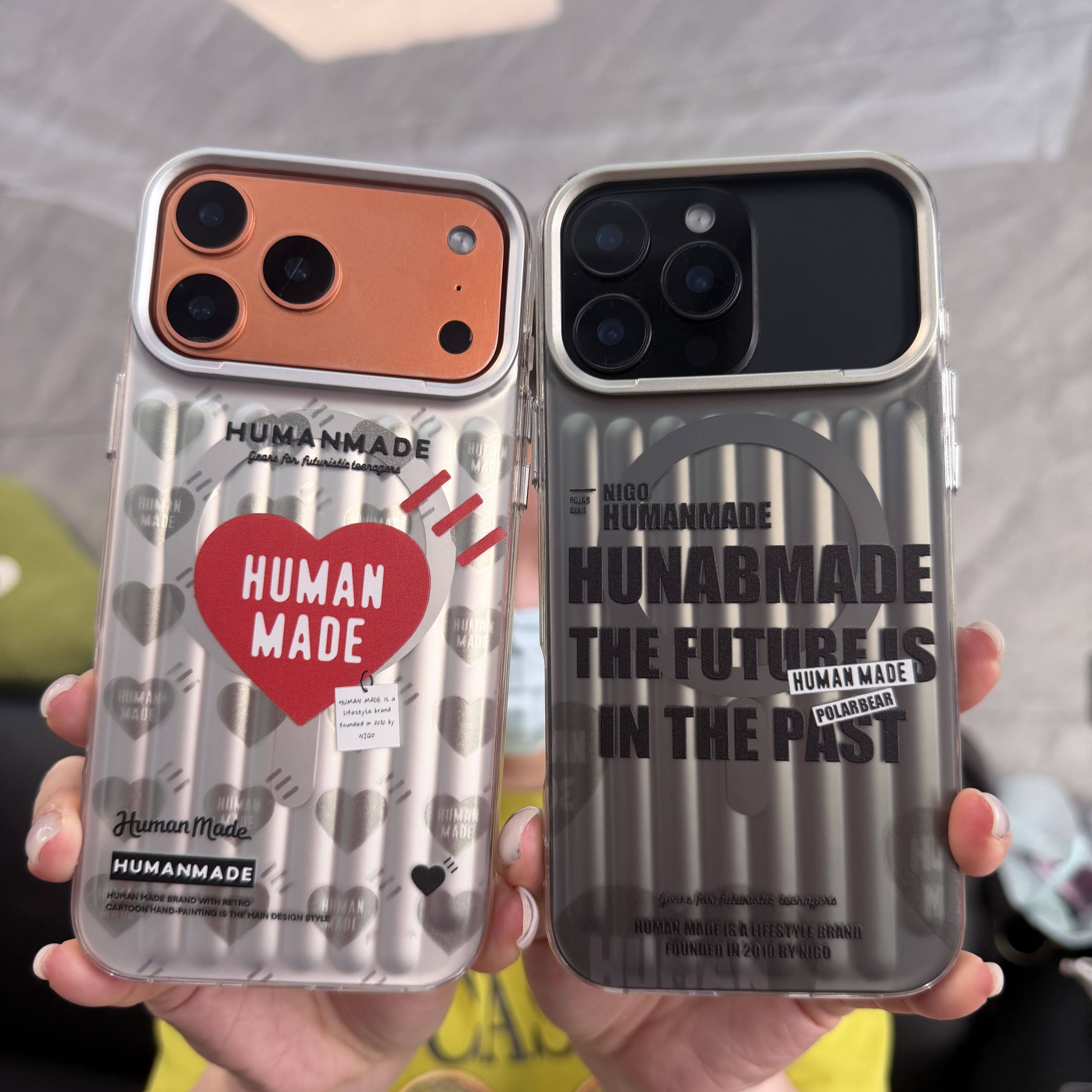 潮牌个性Human Made情侣款适用苹果iPhone17ProMax手机壳创意爱心16pro亚克力外壳15PM保护套i17磁吸充电软壳
